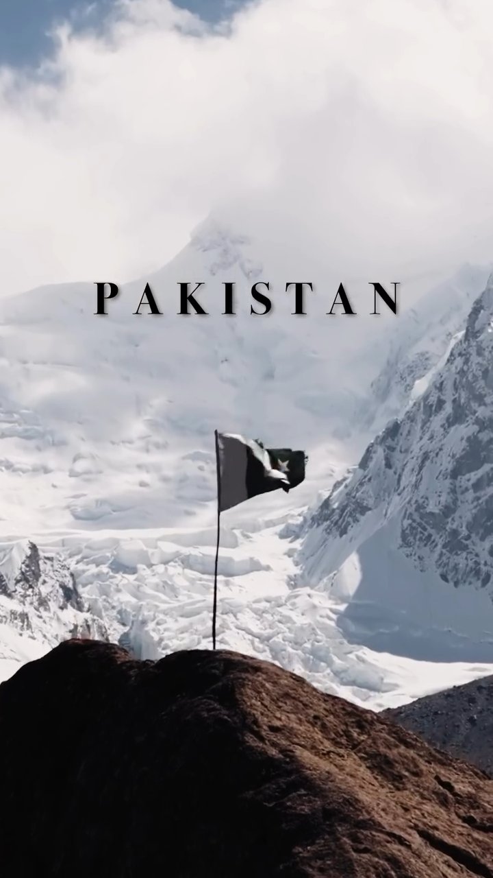 Pakistan Flag Above Karakoram Giants