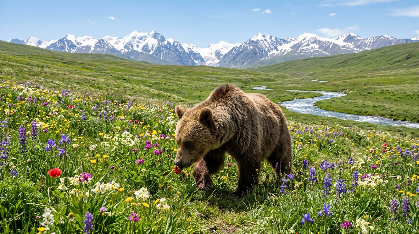 Himalayan Brown Bear in Deosai National Park