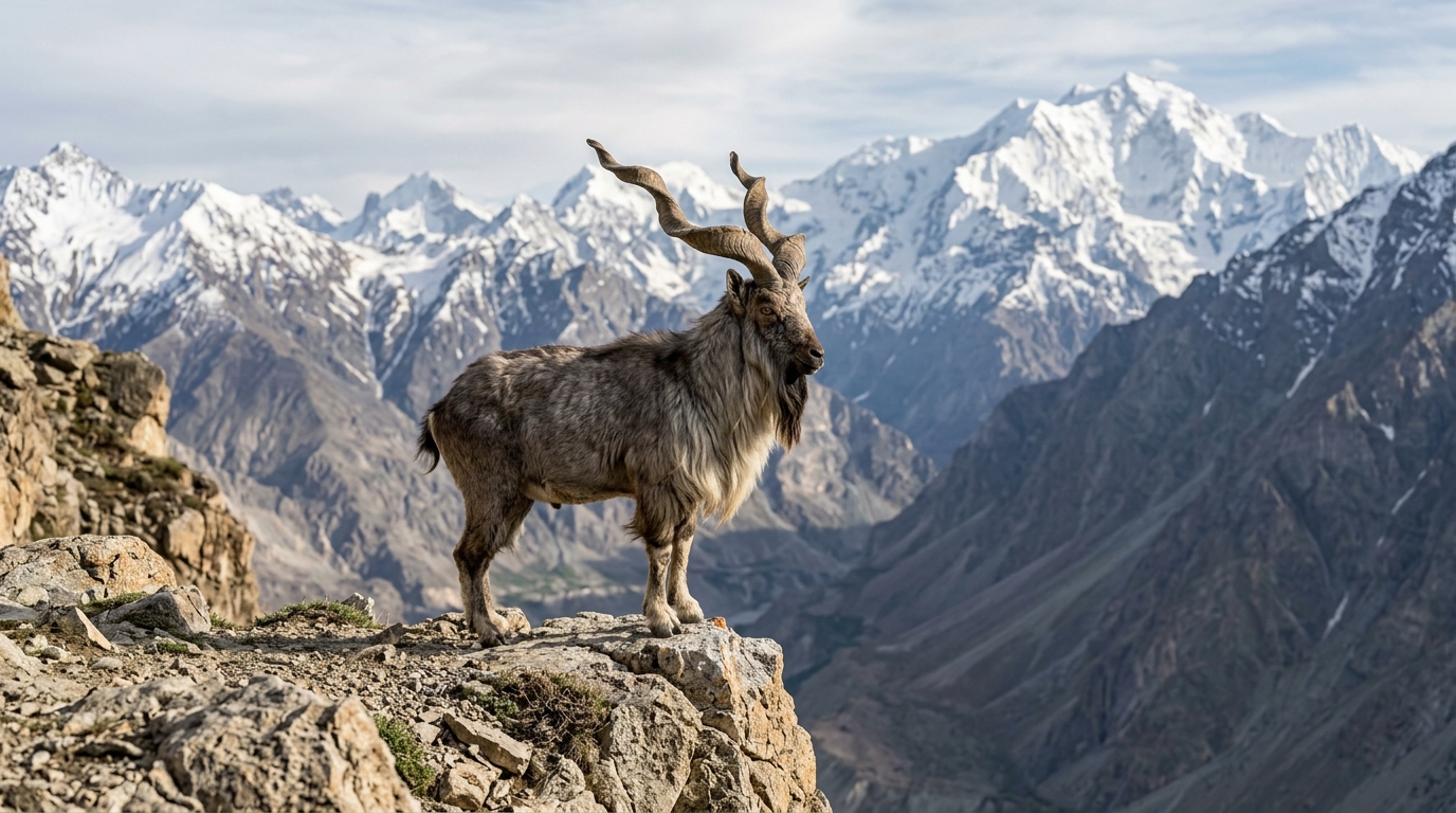 Flare-Horned Markhor in Northern Pakistan